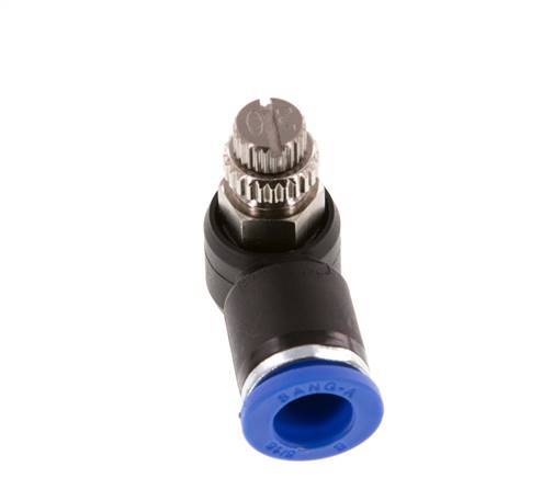 Silenciador de control de flujo Codo de salida de contador 8 mm - R1/8'' Latón/PA 66