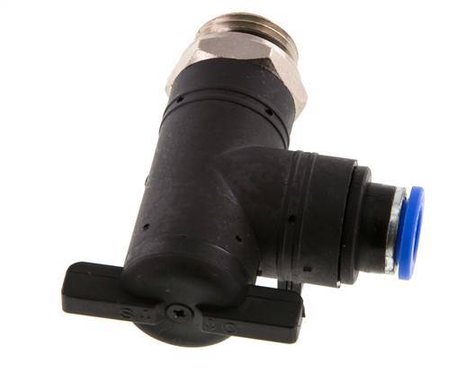 Válvula de bola de codo de 2 vías 10 mm - G1/2'' Plástico/Latón