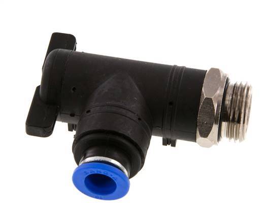 Válvula de bola de codo de 2 vías 10 mm - G1/2'' Plástico/Latón
