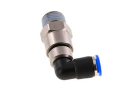 Codo de 10mm y R1/2'' Junta giratoria rápida Rosca macho Niquelada Latón/PBT NBR Giratorio