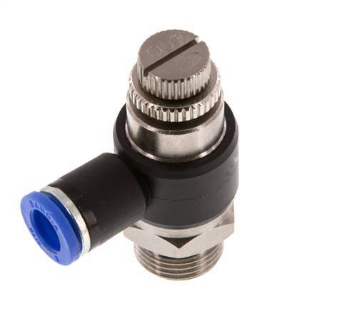 Silenciador de control de flujo Codo de salida de contador 8 mm - G3/8'' Latón/PA 66