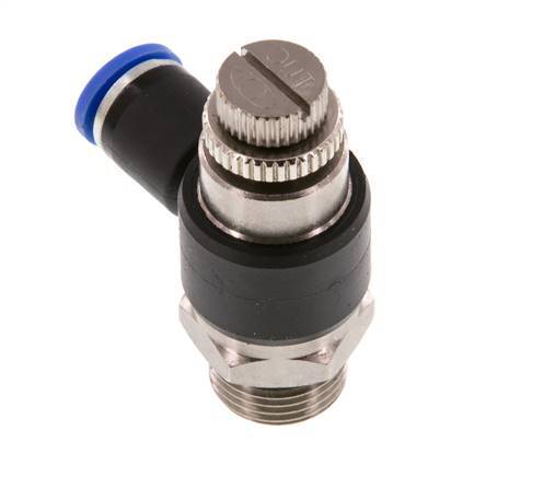 Silenciador de control de flujo Codo de salida de contador 8 mm - G3/8'' Latón/PA 66