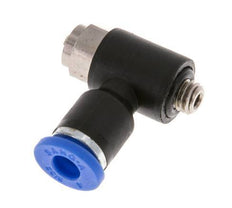Silenciador de control de flujo Codo de salida del medidor 4 mm - M5 Latón/PA 66 Tornillo ranurado