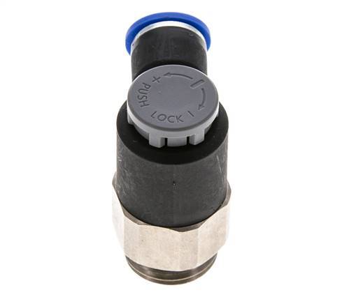 Válvula reguladora de caudal Codo de salida de contador 10 mm - G1/2'' Latón/PA 66 Tuerca de seguridad