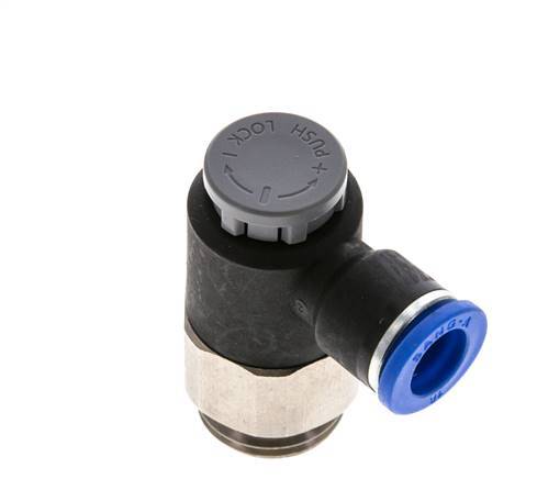 Válvula reguladora de caudal Codo de salida de contador 10 mm - G1/2'' Latón/PA 66 Tuerca de seguridad