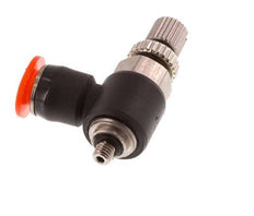 Silenciador de control de flujo Codo de entrada de medidor 4 mm - M3 Latón/PBT