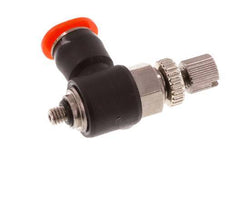Silenciador de control de flujo Codo de entrada de medidor 4 mm - M3 Latón/PBT