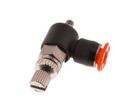 Silenciador de control de flujo Codo de entrada de medidor 4 mm - M3 Latón/PBT