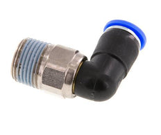 Codo de 8 mm y R3/8'' Junta giratoria con rosca macho Latón niquelado/PBT NBR Giratorio