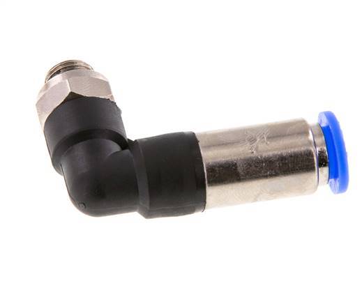 Racor rápido 8mm y G1/8'' Codo autoblocante macho Latón/PBT 0-10bar (0-145psi)