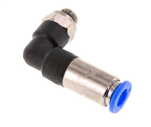Racor rápido 8mm y G1/8'' Codo autoblocante macho Latón/PBT 0-10bar (0-145psi)