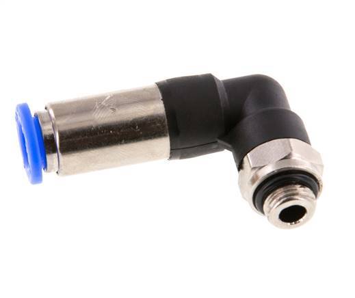 Racor rápido 8mm y G1/8'' Codo autoblocante macho Latón/PBT 0-10bar (0-145psi)