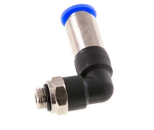 Racor rápido 8mm y G1/8'' Codo autoblocante macho Latón/PBT 0-10bar (0-145psi)
