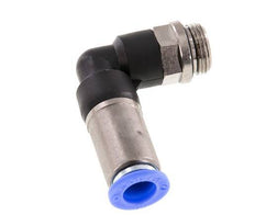 Racor rápido 10mm y G3/8'' Codo autoblocante macho Latón/PBT 0-10bar (0-145psi)