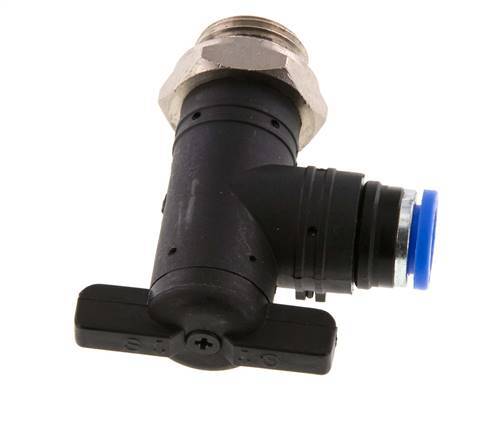 Válvula de bola de codo de 2 vías 8 mm - G3/8'' Plástico/Latón