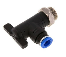 Válvula de bola de codo de 2 vías 8 mm - G3/8'' Plástico/Latón