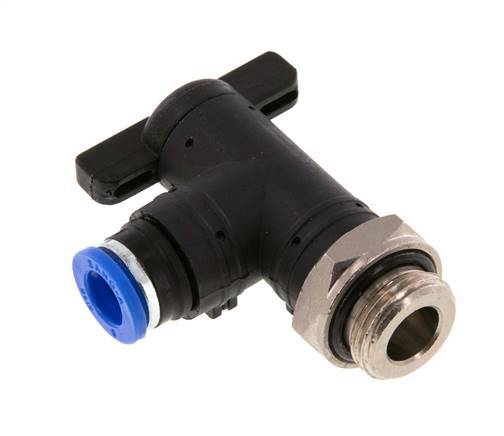 Válvula de bola de codo de 2 vías 8 mm - G3/8'' Plástico/Latón