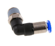 Racor de 6mm y R1/4'' Codo macho autoblocante Latón/PBT 0-10bar (0-145psi) [2 Piezas]