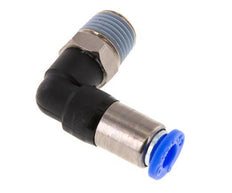 Racor de 6mm y R1/4'' Codo macho autoblocante Latón/PBT 0-10bar (0-145psi) [2 Piezas]