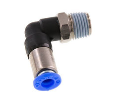 Racor de 6mm y R1/4'' Codo macho autoblocante Latón/PBT 0-10bar (0-145psi) [2 Piezas]