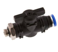 Válvula de bola recta de 2 vías 8 mm - G1/8'' Plástico/Latón