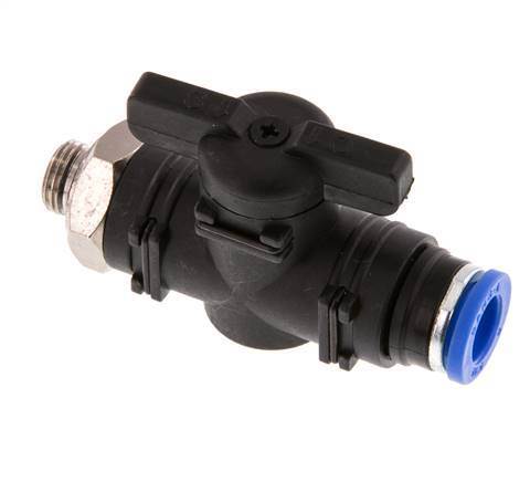 Válvula de bola recta de 2 vías 8 mm - G1/8'' Plástico/Latón