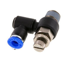 Silenciador de control de flujo Meter-Out Giratorio 6 mm - R1/4'' Latón/PA 66
