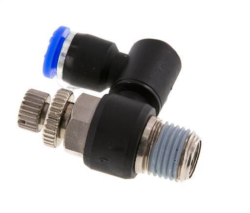 Silenciador de control de flujo Meter-Out Giratorio 6 mm - R1/4'' Latón/PA 66
