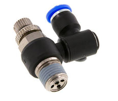 Silenciador de control de flujo Meter-Out Giratorio 6 mm - R1/4'' Latón/PA 66