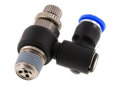 Silenciador de control de flujo Meter-Out Giratorio 6 mm - R1/4'' Latón/PA 66
