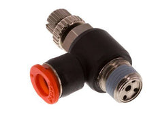 Silenciador de control de flujo Codo de entrada de medidor 6 mm - R1/8'' Latón/PBT