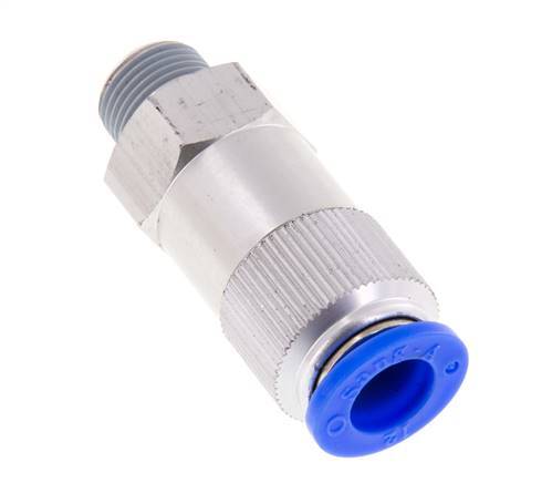 Válvula de retención de 12mm y R3/8'' macho de aluminio 0.2-10bar (3-145psi) Rosca-manguera