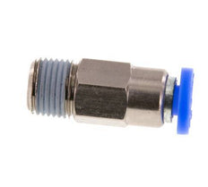 Racor rápido de 4 mm y R1/8'' macho con cierre automático de latón/PBT 0-10bar (0-145psi) [2 piezas]