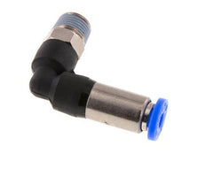 Racor de 4mm y R1/8'' Codo macho autoblocante Latón/PBT 0-10bar (0-145psi) [2 Piezas]