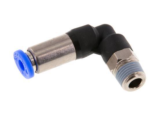 Racor de 4mm y R1/8'' Codo macho autoblocante Latón/PBT 0-10bar (0-145psi) [2 Piezas]