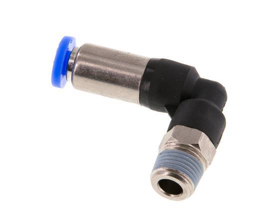 Racor de 4mm y R1/8'' Codo macho autoblocante Latón/PBT 0-10bar (0-145psi) [2 Piezas]