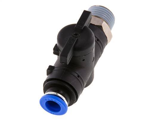 Válvula de bola recta de 2 vías 10 mm - R1/2'' Plástico/Latón