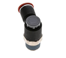 Válvula de control de flujo Codo de entrada de medidor 12 mm - R1/2'' Latón/PA 66 Tuerca de seguridad