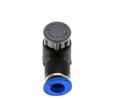 Válvula reguladora de caudal Codo de salida de contador 6 mm - R1/8'' Latón/PA 66 Tuerca de seguridad