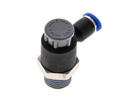 Válvula reguladora de caudal Codo de salida de contador 4 mm - R1/4'' Latón/PA 66 Tuerca de seguridad