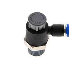 Válvula reguladora de caudal Codo de salida de contador 4 mm - R1/4'' Latón/PA 66 Tuerca de seguridad