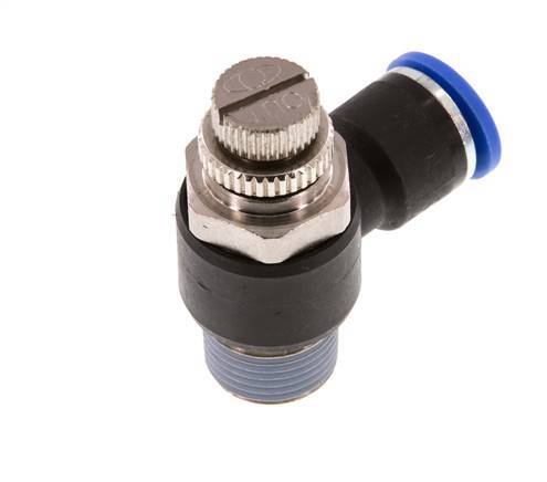 Silenciador de control de flujo Codo de salida del medidor 10 mm - R3/8'' Latón/PA 66