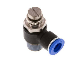 Silenciador de control de flujo Codo de salida del medidor 10 mm - R3/8'' Latón/PA 66