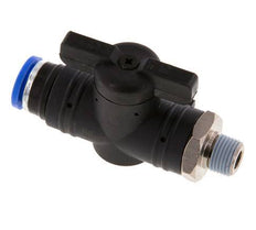Válvula de bola recta de 2 vías 8 mm - R1/8'' Plástico/Latón