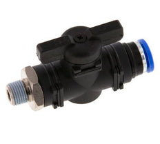 Válvula de bola recta de 2 vías 8 mm - R1/8'' Plástico/Latón