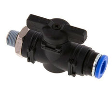 Válvula de bola recta de 2 vías 8 mm - R1/8'' Plástico/Latón
