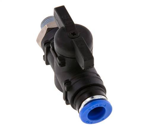 Válvula de bola recta de 2 vías 8 mm - R1/8'' Plástico/Latón