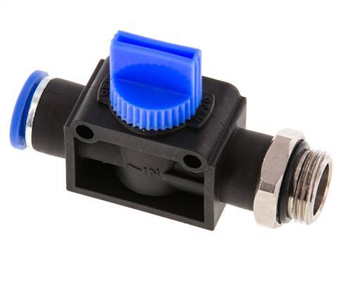 Válvula manual de cierre de 3/2 vías de 10 mm - G3/8'' Plástico/Latón Ventilación del lado del tubo