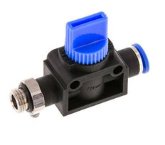 Válvula manual de cierre de 3/2 vías 6 mm - G1/8'' Plástico/Latón Ventilación del lado del tubo