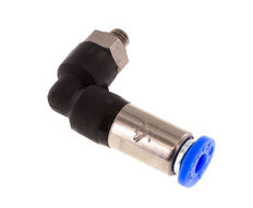 Racor rápido 4mm y M5 macho Codo autoblocante Latón/PBT 0-10bar (0-145psi)
